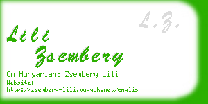 lili zsembery business card